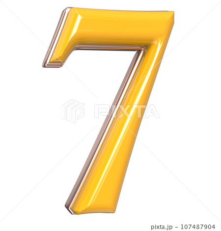 Font yellow number 3d render Font yellow number 3d render 107487904