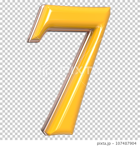Font yellow number 3d render Font yellow number 3d render 107487904
