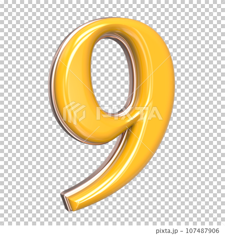 Font yellow number 3d render Font yellow number 3d render 107487906