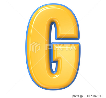 Font yellow number 3d render 107487916