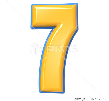 Font yellow number 3d render 107487969