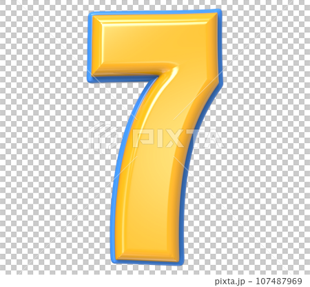 Font yellow number 3d render 107487969