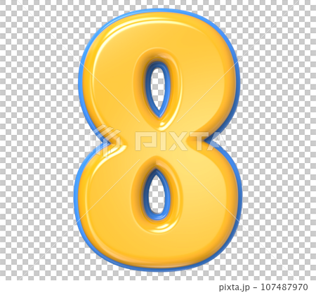 Font yellow number 3d render Font yellow number 3d render 107487970