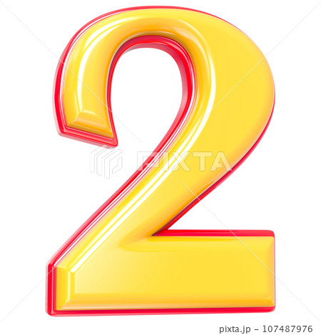 Font yellow number 3d render Font yellow number 3d render 107487976