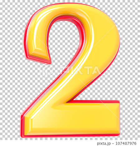 Font yellow number 3d render Font yellow number 3d render 107487976