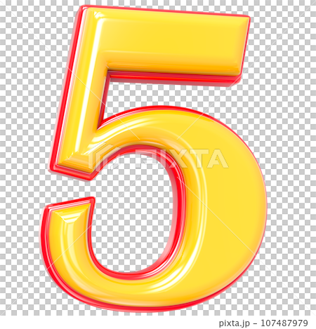 Font yellow number 3d render Font yellow number 3d render 107487979