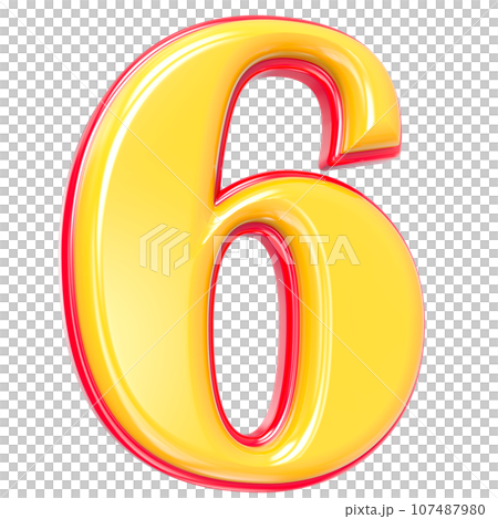 Font yellow number 3d render Font yellow number 3d render 107487980