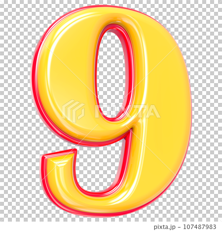 Font yellow number 3d render Font yellow number 3d render 107487983