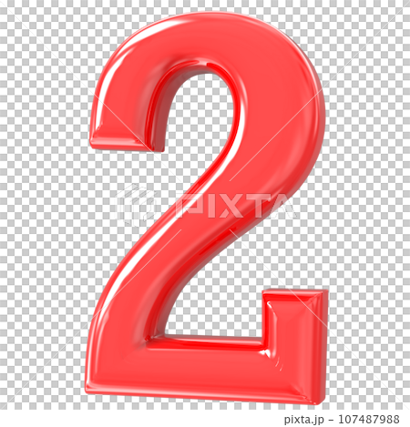 Font yellow number 3d render 107487988