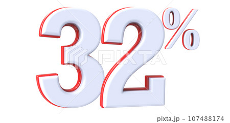 Font With Number White 3D Render 107488174