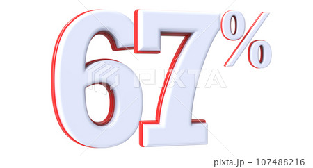 Font With Number White 3D Render 107488216