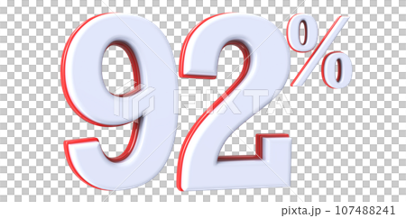Font With Number White 3D Render 107488241