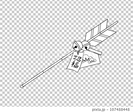 破魔矢のシンプルな線画イラスト 107488448