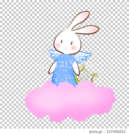 天使兔與豎琴的插圖 107488852