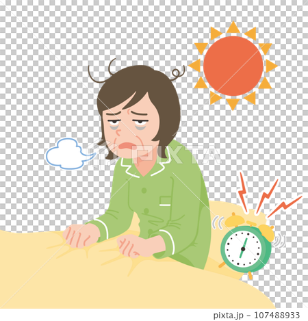 Waking up exhausted middle-aged woman close-up white background Waking up exhausted middle-aged woman close-up white background 107488933