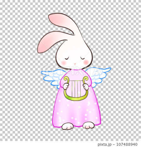 天使兔與豎琴的插圖 107488940