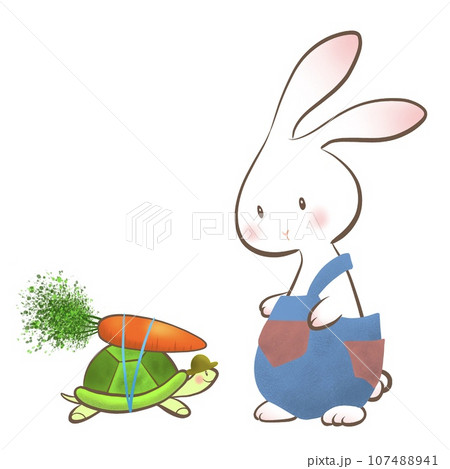 うさぎとカメのイラスト 107488941