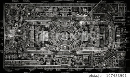 古代の壁画の背景：災害の様子を表したとされる（フェイク）