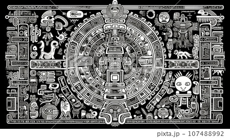 古代の壁画の背景：災害の様子を表したとされる（フェイク）