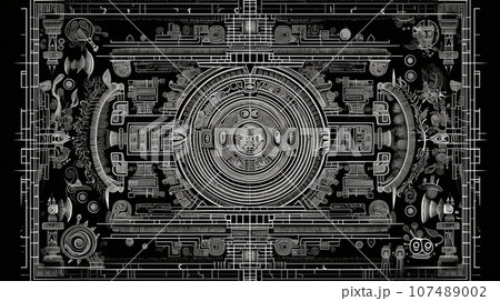 古代の壁画の背景：災害の様子を表したとされる（フェイク）