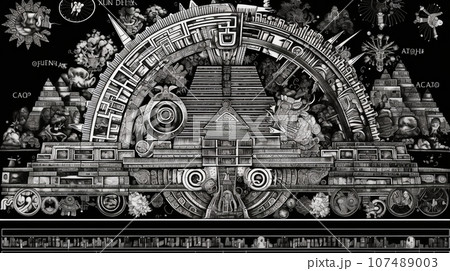古代の壁画の背景：災害の様子を表したとされる（フェイク）