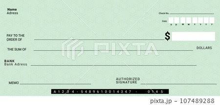 bank check template 107489288