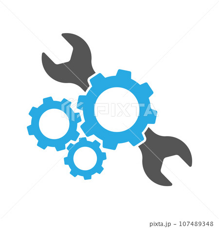 Auto Repair Logo Concept, Custom Typography Automotive Service Reparation with Race Flag Pattern Design Vector. EPS 10 107489348