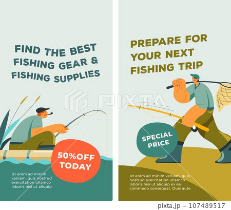 Find best fishing gear and supplies, promo banners 107489517
