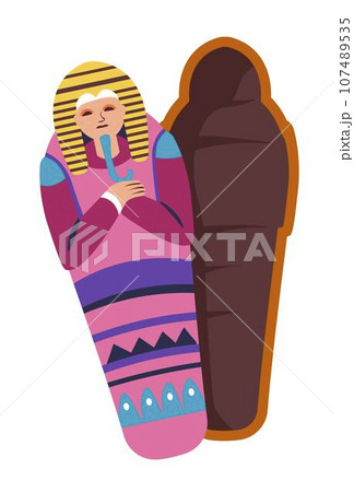 Sarcophagus Egyptian mummy tomb of wealthy person 107489535