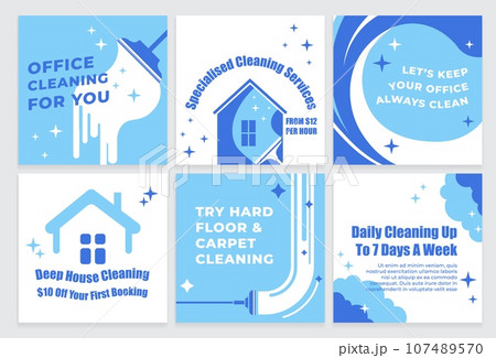 Social media web post set for cleaning company Social media web post set for cleaning company 107489570