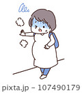 貧血でフラフラの妊婦さんのイラスト 107490179