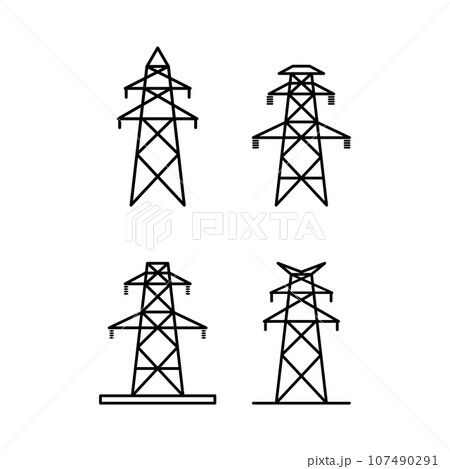 Electrical tower icon Electrical tower icon 107490291