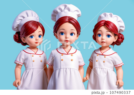コックの格好をした女の子の人形 AI画像 107490337