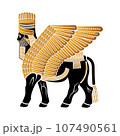 Lamassu ancient Mesopotamian human head and bull's body 107490561