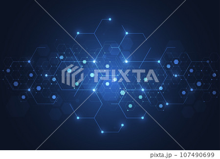 Abstract digital background with technology circuit board texture. Electronic motherboard illustration. Communication and engineering concept. Vector illustration 107490699