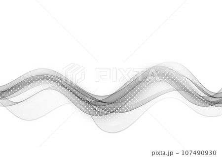 Curved wavy lines of gray, abstract gray wave with halftone effect. Curved wavy lines of gray, abstract gray wave with halftone effect. 107490930