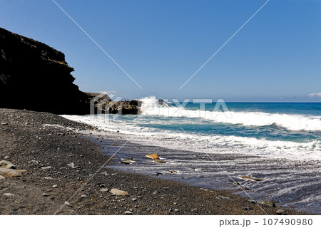 Beach Playa de los Muertos in Ajuy, Fuerteventura, Canary Islands, Spain Beach Playa de los Muertos in Ajuy, Fuerteventura, Canary Islands, Spain 107490980
