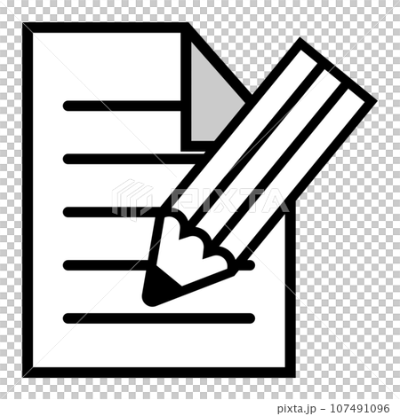 Memo writing, document icon black 107491096