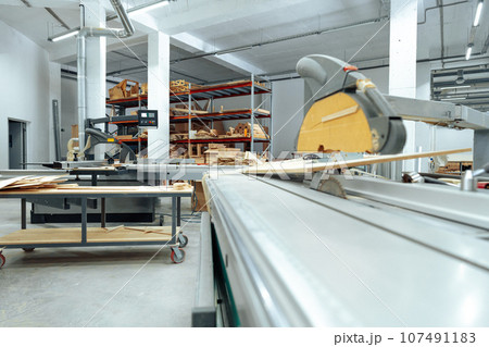 Woodworking equipment in a furniture manufacture workshop Woodworking equipment in a furniture manufacture workshop 107491183