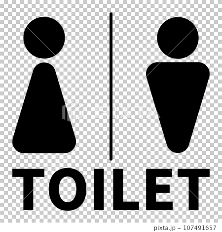 トイレマーク 黒 107491657