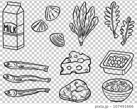 Mineral illustration set nutrition 1 color Mineral illustration set nutrition 1 color 107491666