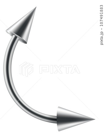 Piercing jewelery icon. Body metallic accessories. Beauty decoration, earring. Modern shape design. Vector illustration on white background 107491883