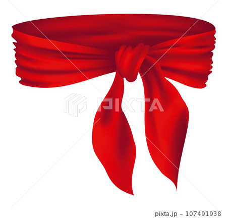 Vector 3d Realistic Red Neck Scarf Neckerchief Stock Illustration