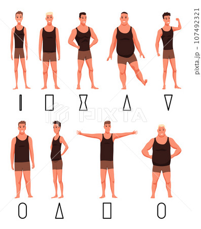 Human body shapes. Male figures types set - Stock Illustration [43070561] -  PIXTA