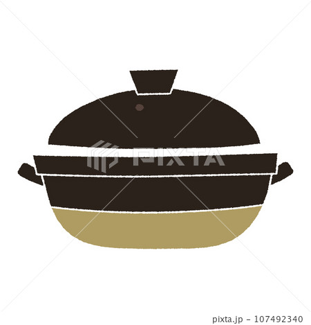 土鍋の手描き風ベクターイラスト 土鍋の手描き風ベクターイラスト 107492340