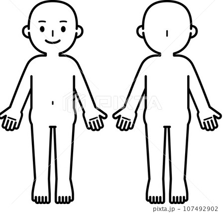 デフォルメした人体のシルエットイラスト 107492902