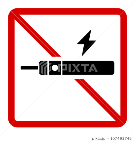 電子タバコ禁止のサイン 107493749