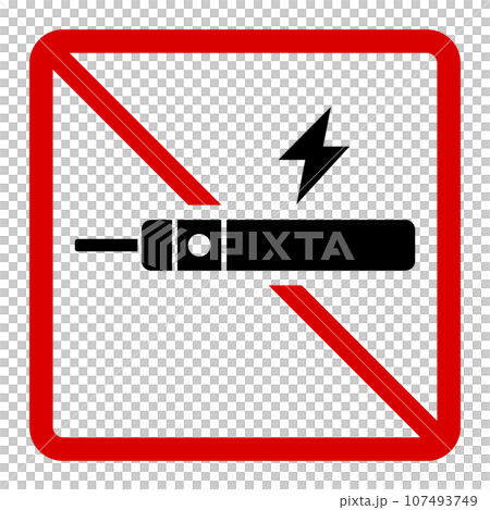 電子タバコ禁止のサイン 107493749