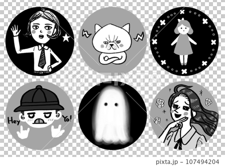 Pop icon illustration, monotone set Pop icon illustration, monotone set 107494204