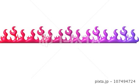 3D fire border in Y2K style, inflated flame reflecting 2000s aesthetics 107494724